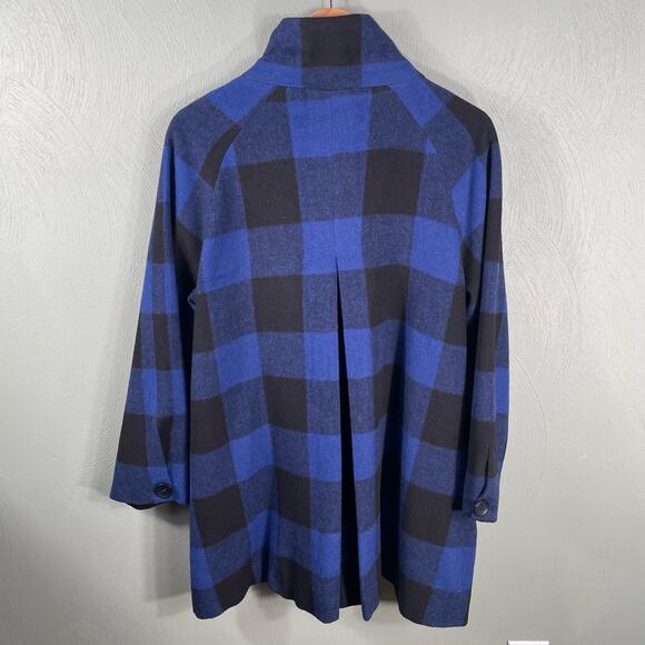 Anthropologie Coat Large Luii Tartan Plaid Paisley Lined Wool Blend Snap Button - Picture 10 of 10